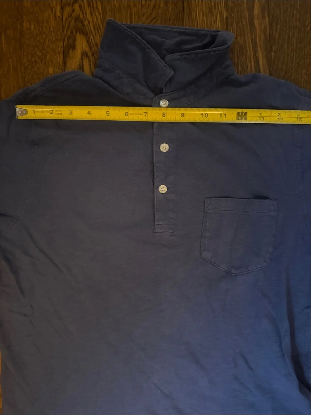 J. Crew Navy Short-Sleeve Polo with Chest Pocket